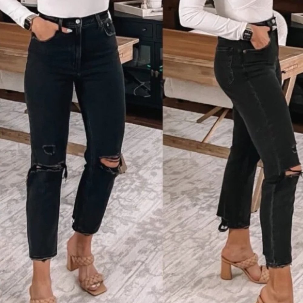 Abercrombie & Fitch Curve Love Ultra High Rise Straight Jeans - 6 Extra Short